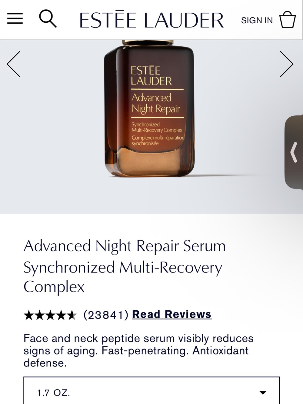 Estée Lauder Advanced Night Repair Serum 1.7 oz 50 mL NEW